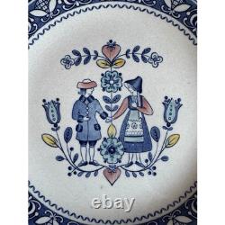 Set of 4 Johnson Brothers England Ironstone 8 in Salad Plates Hearts & Flowers