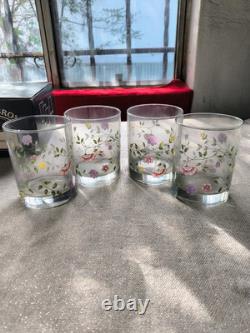 Set of 4 Johnson Brothers Summer Chintz 14 oz Old Fashioned Glasses