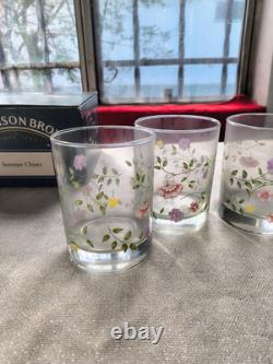 Set of 4 Johnson Brothers Summer Chintz 14 oz Old Fashioned Glasses