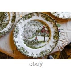 Set of 5 Johnson Brothers The Friendly Village Ironstone Buffet Dinner Plates