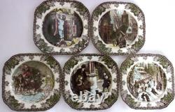 Set of 5Johnson Bros Friendly Village Square Christmas Winter 7.5Salad Plates