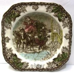 Set of 5Johnson Bros Friendly Village Square Christmas Winter 7.5Salad Plates