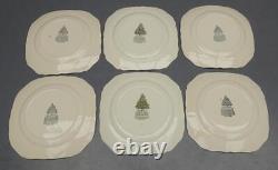 Set of 6 Johnson Bros. Merry Christmas 7.5 Square Salad Dessert Plate England b