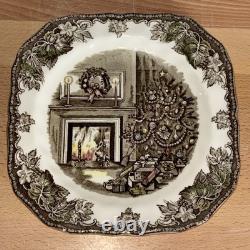 Set of 6 Johnson Bros Merry Christmas 7.5 Square Salad Plates England