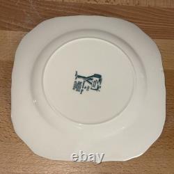 Set of 6 Johnson Bros Merry Christmas 7.5 Square Salad Plates England