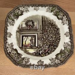 Set of 6 Johnson Bros Merry Christmas 7.5 Square Salad Plates England