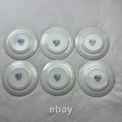 Set of 6 Johnson Brothers England Coaching Scenes 6.25 Salad Plates Blue White