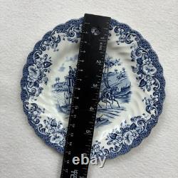 Set of 6 Johnson Brothers England Coaching Scenes 6.25 Salad Plates Blue White Set of 6 Johnson Brothers England Coaching Scenes 6.25 Salad Plates Blue White