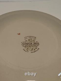 Set of 6 Vintage Johnson Bros. Fruit Sampler 10 inch Dinner Plates