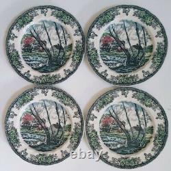 Set of 7 Johnson Brothers Friendly Village (3)10 Dinner (4) 8 Salad Plates