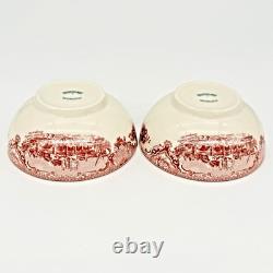 Set of 7 Johnson Brothers Old Britain Castles Pink Footed Oatmeal Bowls 5 3/8
