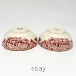 Set of 7 Johnson Brothers Old Britain Castles Pink Footed Oatmeal Bowls 5 3/8