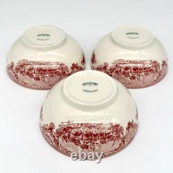 Set of 7 Johnson Brothers Old Britain Castles Pink Footed Oatmeal Bowls 5 3/8