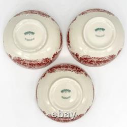 Set of 7 Johnson Brothers Old Britain Castles Pink Footed Oatmeal Bowls 5 3/8