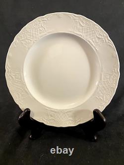 Set of 8 Johnson Brothers England Richmond White Embossed 8 Salad Plates. L@@k