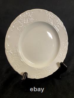 Set of 8 Johnson Brothers England Richmond White Embossed 8 Salad Plates. L@@k