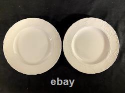 Set of 8 Johnson Brothers England Richmond White Embossed 8 Salad Plates. L@@k