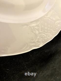 Set of 8 Johnson Brothers England Richmond White Embossed 8 Salad Plates. L@@k