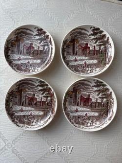Set of 8 Romantic Vintage Butter Plates/Coasters -Johnson Bros, English Castles