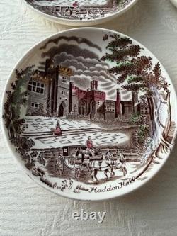 Set of 8 Romantic Vintage Butter Plates/Coasters -Johnson Bros, English Castles