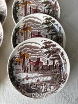 Set of 8 Romantic Vintage Butter Plates/Coasters -Johnson Bros, English Castles