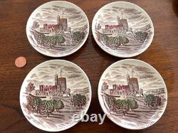 Set of 8 Romantic Vintage Butter Plates/Coasters -Johnson Bros, English Castles