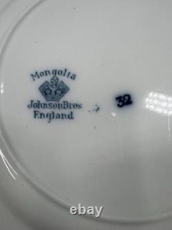 Set of 9 Johnson Bros Mongolia Blue White 7 Bread Plates England