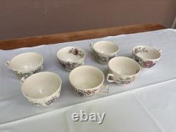 Sheraton Johnson bros 7 Teacups, 1 Creamer, 1 Sugar Bowl Made In England