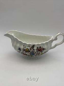 Staffordshire Bouquet Johnson Bros Gravy Boat and Underplate Ironstone vintage