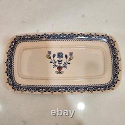 Staffordshire Johnson Bros Old Granite Hearts And flowers Covered Butter Dish