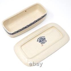 Staffordshire Johnson Bros Old Granite Hearts And flowers Covered Butter Dish