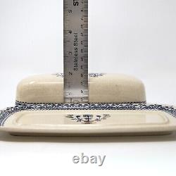 Staffordshire Johnson Bros Old Granite Hearts And flowers Covered Butter Dish