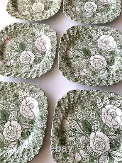 TIFFANY & CO Plate JOHNSON BROTHERS Set 6 LIBERTY Ironstone QUEEN Floral Square