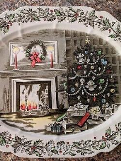 TWO VINTAGE Johnson Bros. Christmas Platter HIGHLY COLLECTIBLE! MINT COND