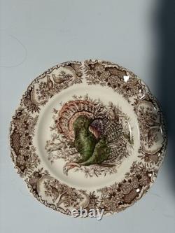 Thanksgiving Dinnerware 58 pcs. Vintage Johnson Bros Wild Turkey Native American