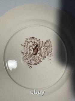 Thanksgiving Dinnerware 58 pcs. Vintage Johnson Bros Wild Turkey Native American