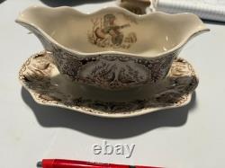 Thanksgiving Dinnerware 58 pcs. Vintage Johnson Bros Wild Turkey Native American