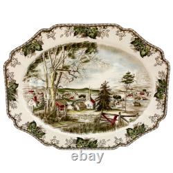Thanksgiving Turkey Platter Johnson Bros Friendly Village Oval Platter 20 x 16