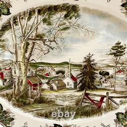 Thanksgiving Turkey Platter Johnson Bros Friendly Village Oval Platter 20 x 16