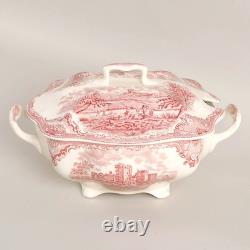 Tureen Old British Castles Pink Transferware Johnson Brothers England