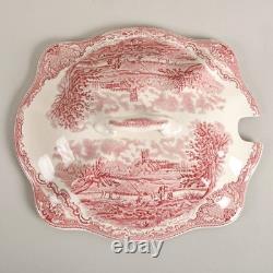 Tureen Old British Castles Pink Transferware Johnson Brothers England