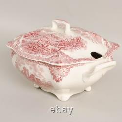 Tureen Old British Castles Pink Transferware Johnson Brothers England