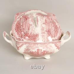 Tureen Old British Castles Pink Transferware Johnson Brothers England