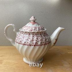 Uk Out Of Print Rose Bouquet Red Teapot Johnson Brothers MINT