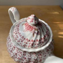 Uk Out Of Print Rose Bouquet Red Teapot Johnson Brothers MINT