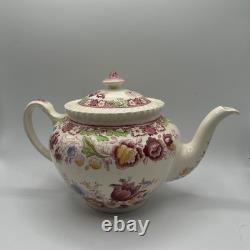 VERY RARE WINCHESTER PINK (ROPE EDGE) TEA POT with LID BY JOHNSON BROS, ENGLAND