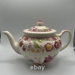 VERY RARE WINCHESTER PINK (ROPE EDGE) TEA POT with LID BY JOHNSON BROS, ENGLAND