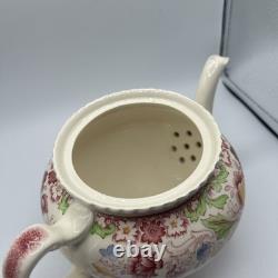 VERY RARE WINCHESTER PINK (ROPE EDGE) TEA POT with LID BY JOHNSON BROS, ENGLAND