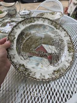 VINTAGE 13 pc. Accessories Lot Johnson Brothers The Friendly Village