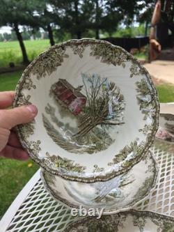 VINTAGE 13 pc. Accessories Lot Johnson Brothers The Friendly Village